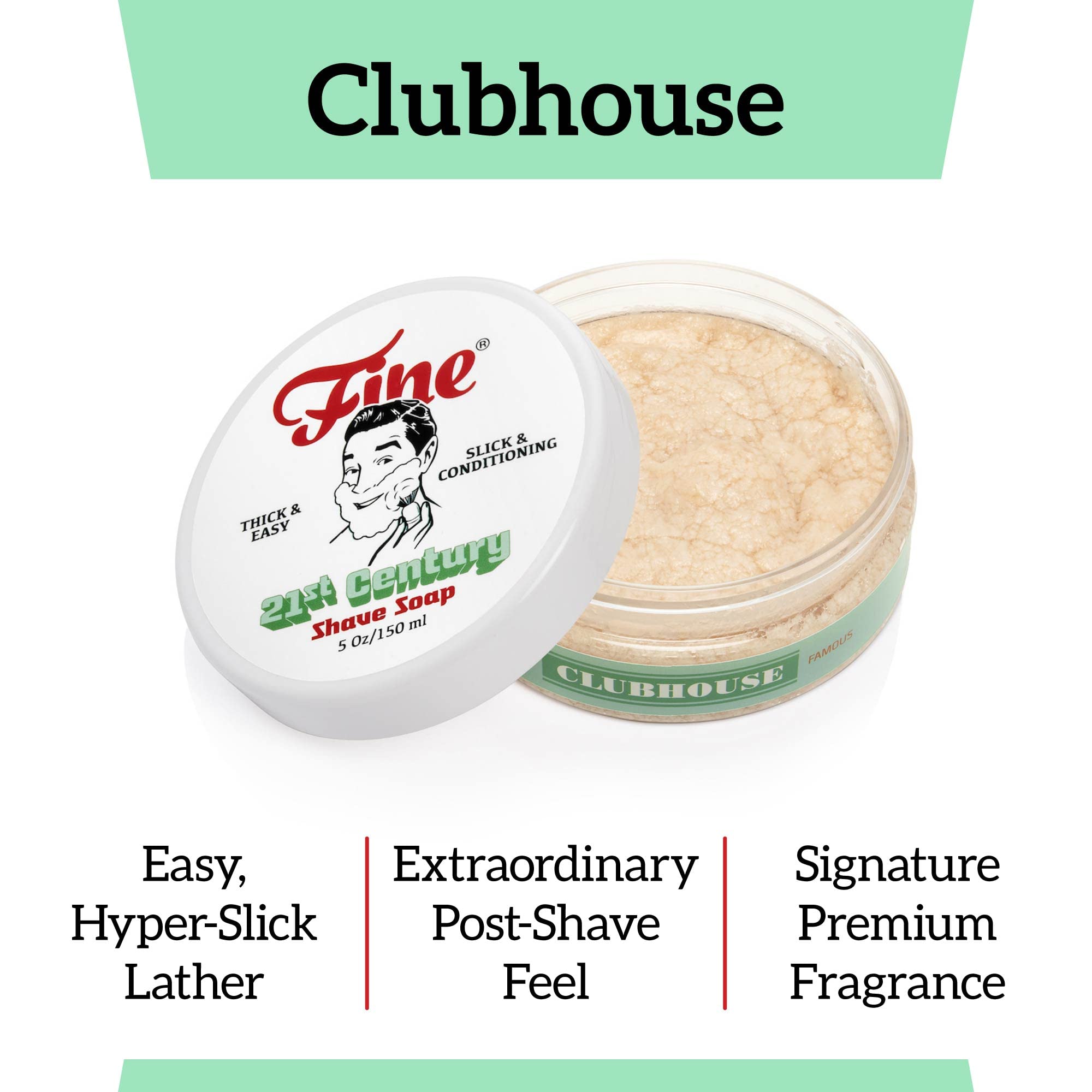 Mr. Fine 21C Men’s Shaving Soap, Builds Thick & Easy Lather, Protects From Razor Burn & Irritation, No Artificial Colors, Made In Italy, 5oz. (150ml), Latigo