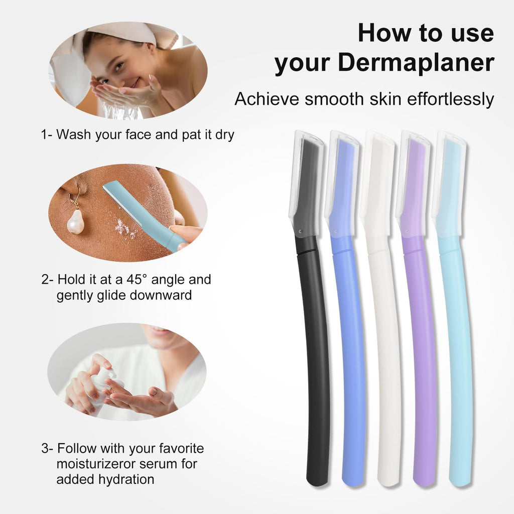 Dermaplane Razor, Eyebrow and Face Razors for Women, 10ct, Sky Blue