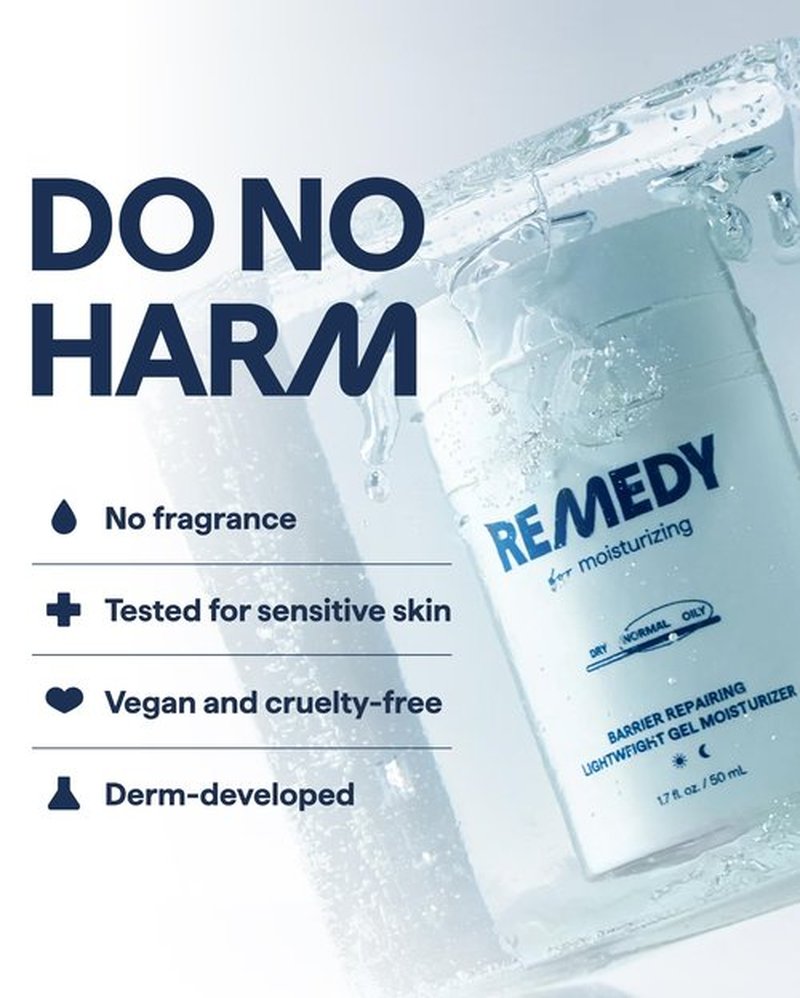 Remedy for Light Moisture | Barrier Repairing Hydrating Lightweight Gel Moisturizer Water Cream for Normal to Oily Skin | By Dermatologist Dr. Shah, 1.7 fl. Oz