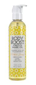 Body Boost Milk & Honey Stretch Mark Oil - 8oz | Safe for Pregnancy & Nursing, Reduces Scars