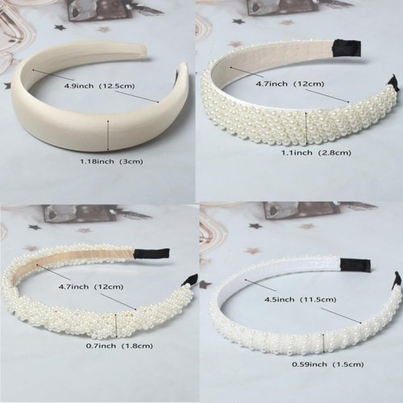 Cuizhiyu 5PK White Pearl Headbands for Women Girls Cute Pearl dainty Headbands Bling Faux Pearls Hairbands Wedding Hair Accessories hair hoop headband