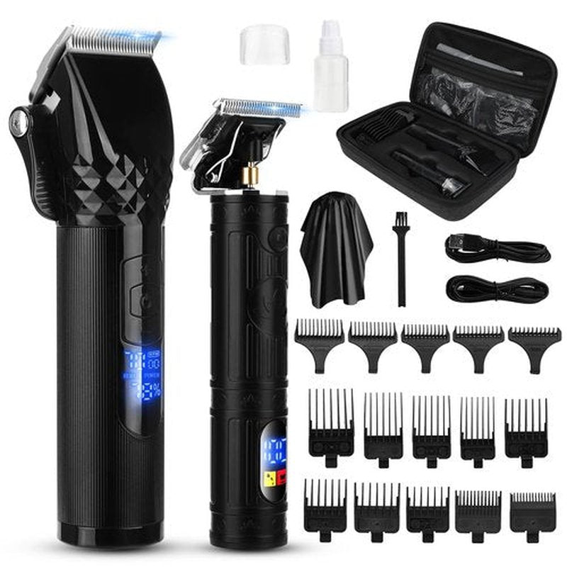 Soonsell Hair Clippers for Men,Professional Barber Clippers and Trimmer Set,Mens Cordless Hair Clipper for Barber,T-Blade Trimmer Set