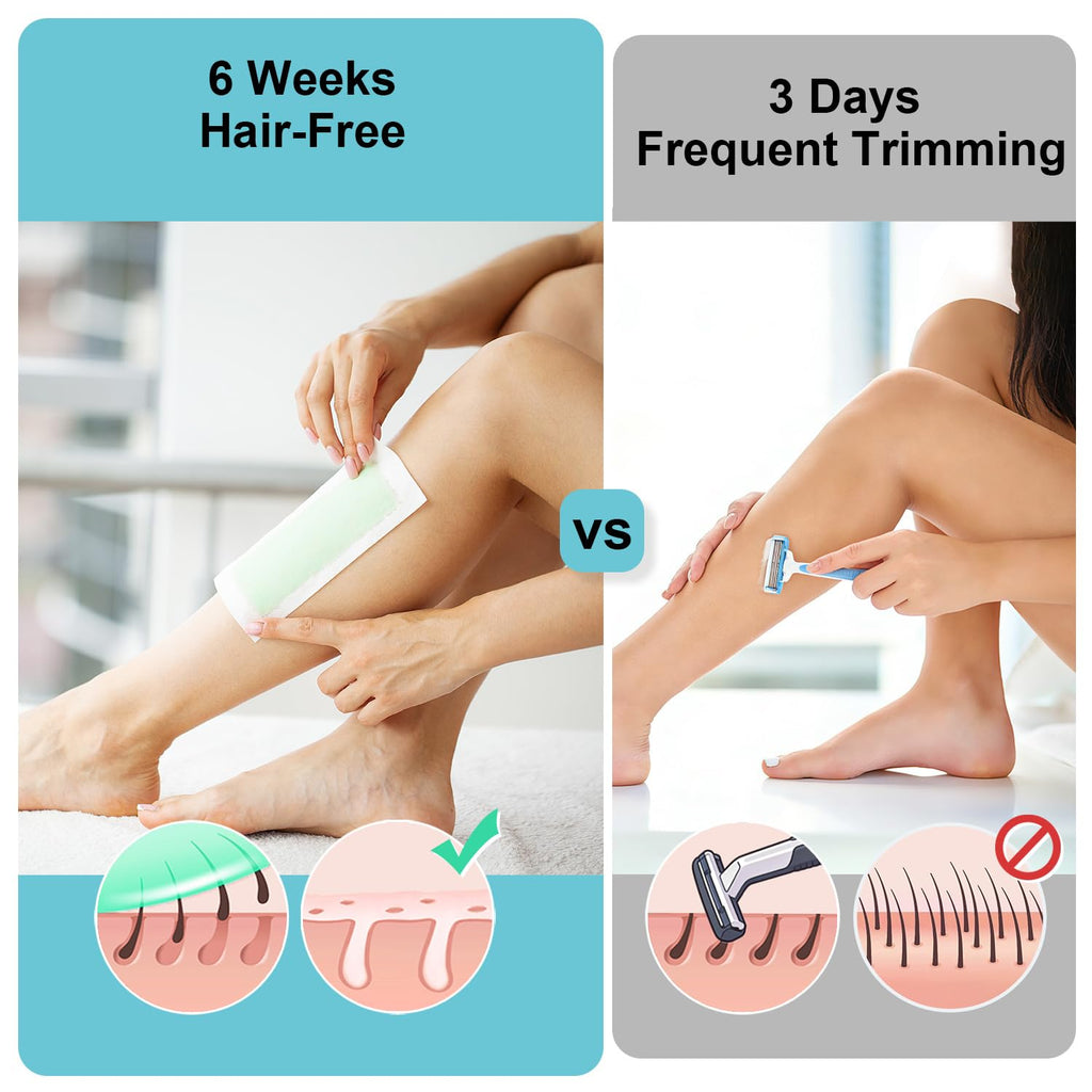 Waxfans Wax Strips for Hair Removal, 52 Counts Facial Wax Strips for Face,Eyebrow,Body,Bikini, Easy at Home Waxing Kit for Women with Sensitive Skin