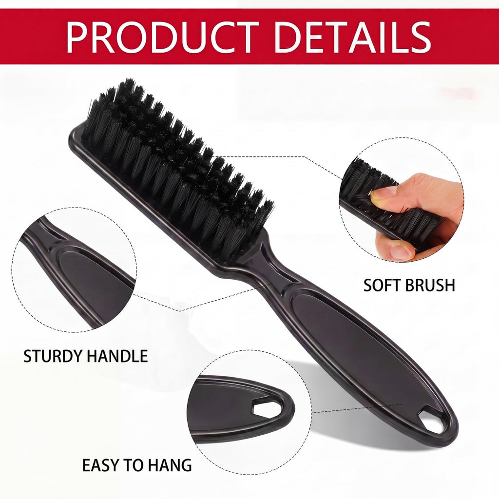 Patelai 2 Pcs Barber Blade Cleaning Brush for Clipper Cleaning Nail Cleaner Styling Brush for Fades Tapers Trimmer Manicure Salon (Black,Red)