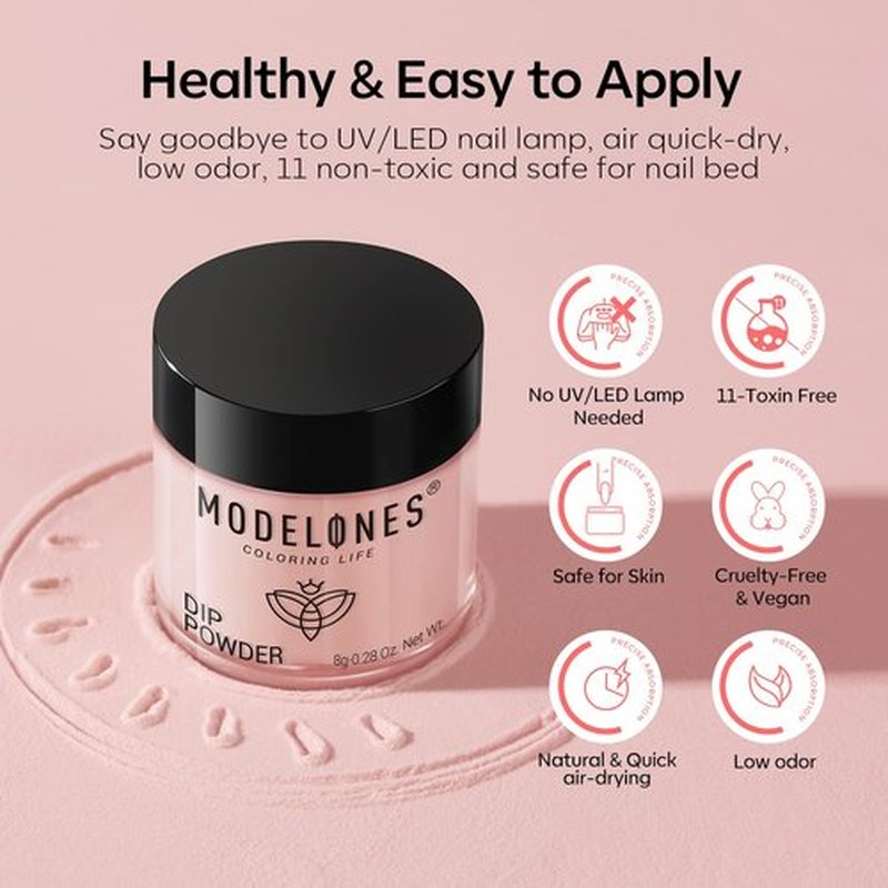 Modelones Dip Powder Nail Kit Starter, 20 Colors Dipping Powder Liquid Set Base&Top Activator for French Nail Art Salon DIY Kit