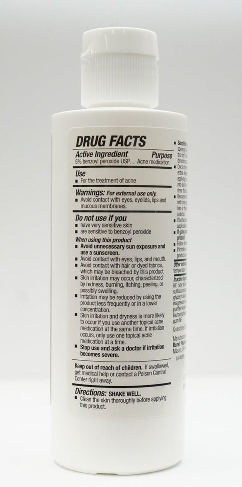 BurelPharma Benzoyl Peroxide Topical Face Wash 5% Acne Medication 5oz, 1 Count (Pack of 1)