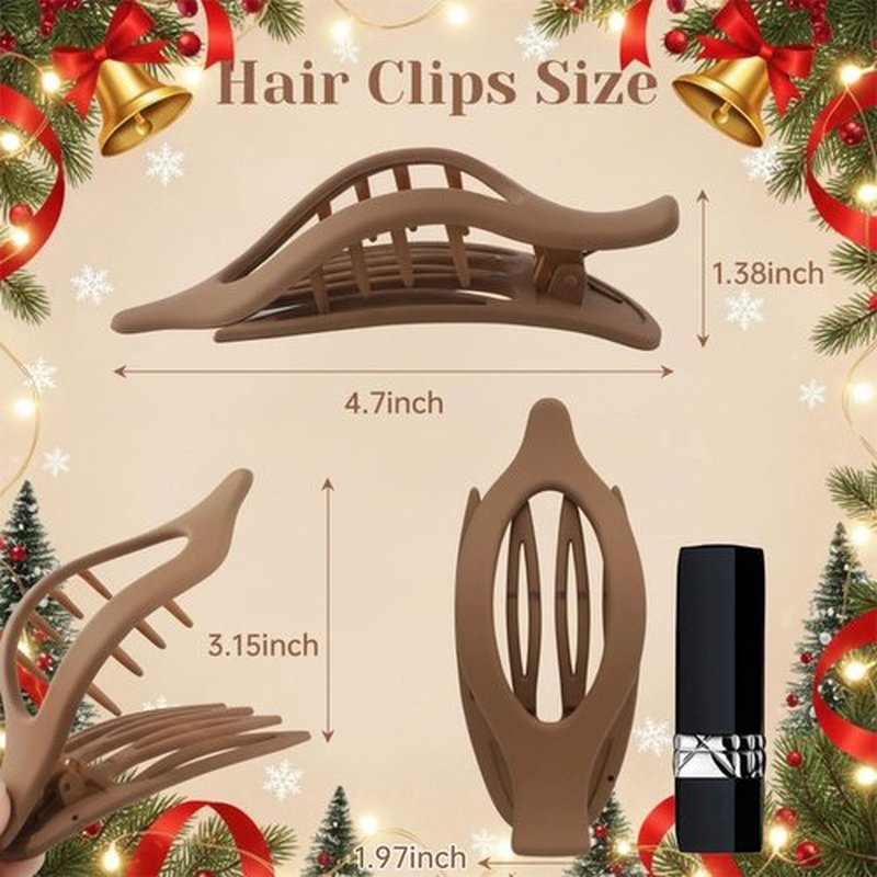 French Concord Hair Clips - 6Pcs Side Slide Volume Clips for Women Girls, Strong Hold No Slip Grip, Thick or Thin Hair (Matte Finish, L:4.6 IN, W:1.97IN)