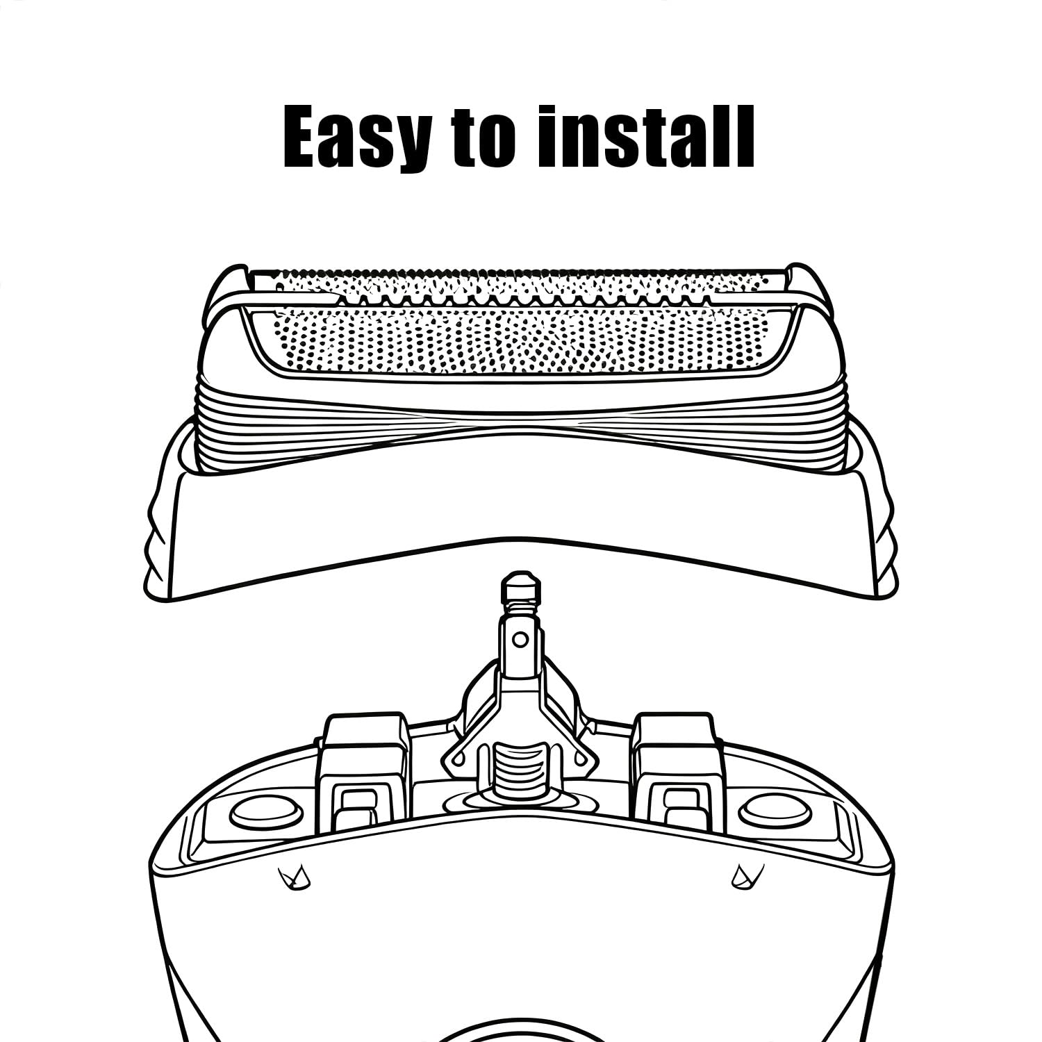 32B Replacement Shaver Head for Braun Series 3,Shaving Razor Head Suitable for Braun S3 3000s 3010s 3020s 3030s 3040s 3050cc 3070cc 3080s 3090cc 310s 320 330 340 350cc ect (2PCS)