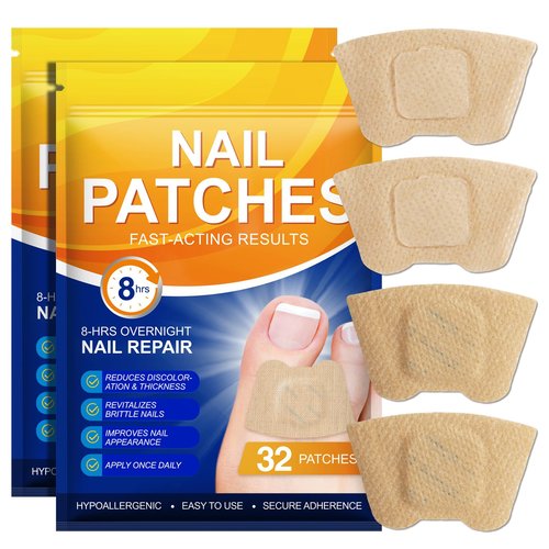 Nail Patches, Rapid Repair Hydrogel Nail Care Stickers, 8 Hours Results | Ultra-Thin and Breathable | Reduces Nail Discoloration | Repairs Damaged Nails, 64 PCS