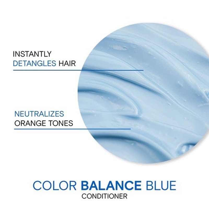 Joico Color Balance Blue Conditioner | For Lightened Brown Hair | Eliminate Brassy Orange Tones | Boost Color Vibrancy & Shine | UV Protection | With Rosehip Oil & Green Tea Extract | 8.5 Fl Oz