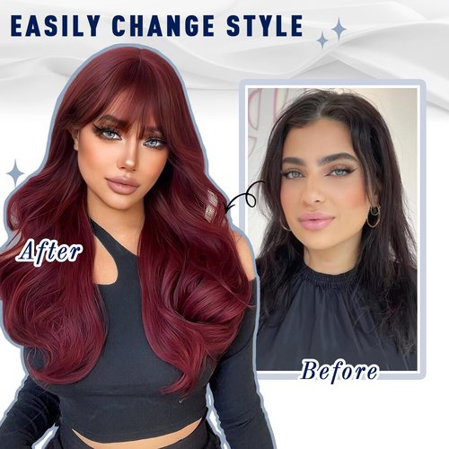 Sunya Clip in Hair Extensions Real Human Hair 7 Pcs Human Hair Clip in Extensions 14 Inch Straight Double Weft Remy Human Hair Extensions Clip ins for Women #99J Burgundy 70G