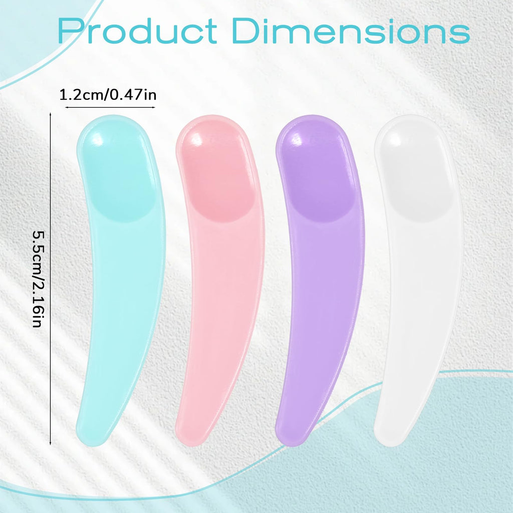 Jxiwfvl 200PCS Makeup Spatula Cosmetic Spatula Mini, Plastic Mini Skin Care Disposable Spatulas for Cosmetic Mixing and Skincare Creams, Multi Colored