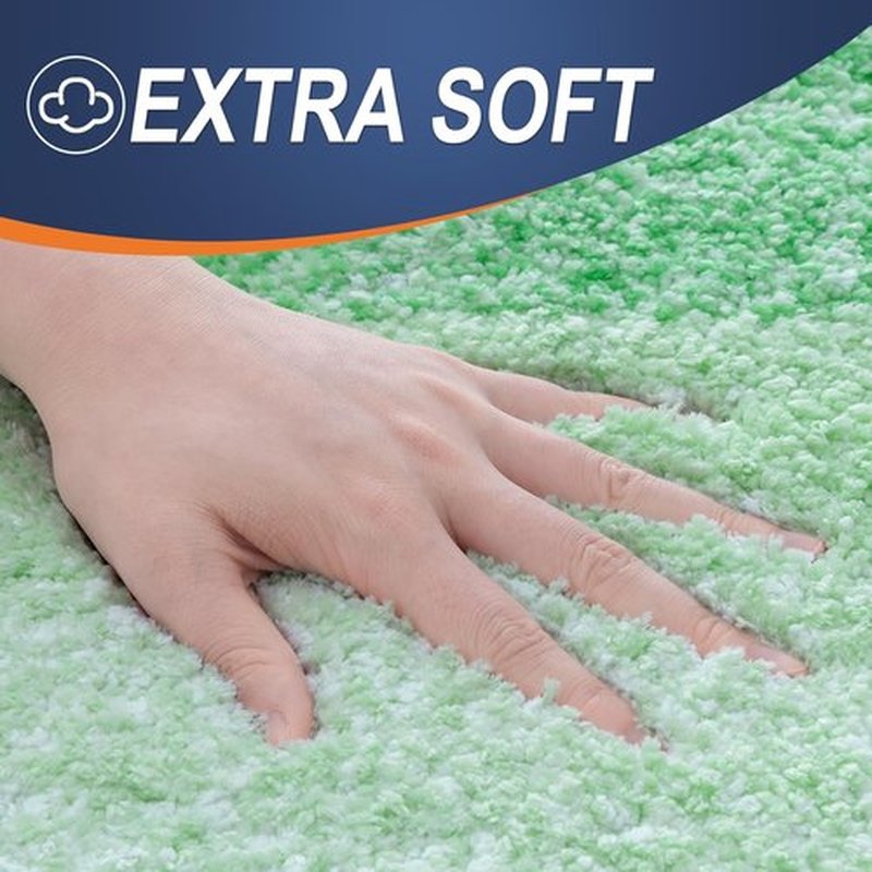 OLANLY Large Bathroom Rugs - Extra Soft Microfiber Mat 54x24 | Quick Dry & Machine Washable, Green