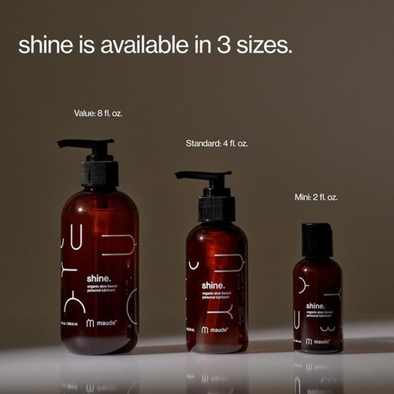 Maude Shine Aloe - Water-Based Personal Lubricant with Organic Aloe - Hydrating & Non-Sticky | 4 fl oz