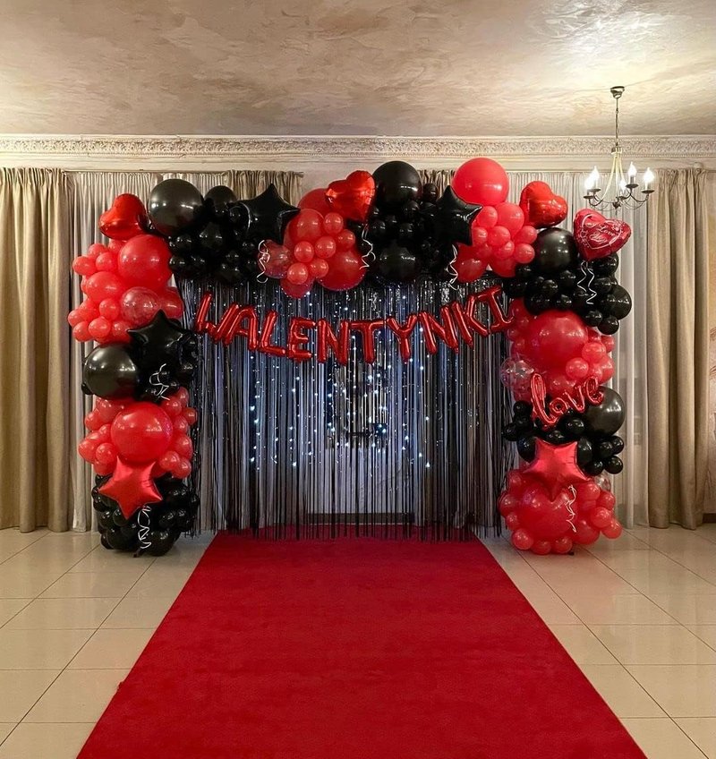 Bezente Red & Black Balloons Garland Kit - 100 Pcs Confetti & Solid Balloons for Wedding, Birthday, Graduation, BBQ, & Prom Decor