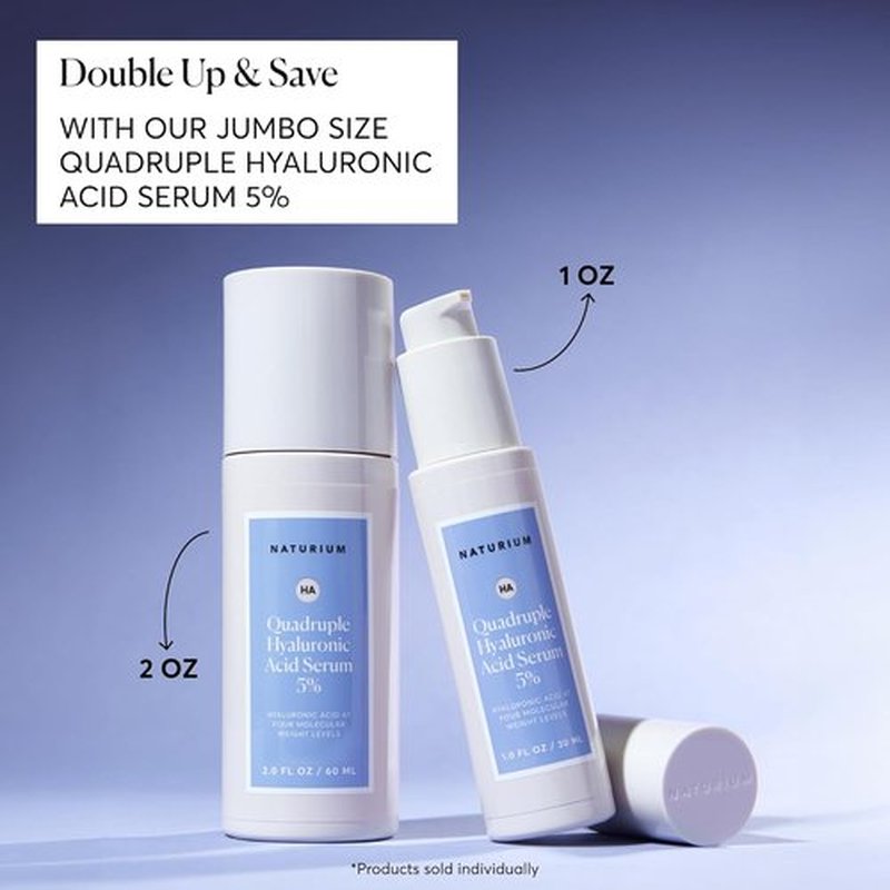 Naturium Quadruple Hyaluronic Acid Serum - Hydrating & Plumping Anti-Aging Face Serum, 1 oz