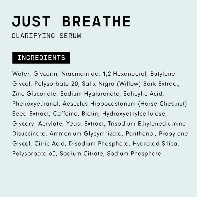 Versed Just Breathe Clarifying Facial Serum - Antioxidant-Rich Formula to Reduce Blemishes & Soothe Redness - 1 fl oz