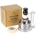 Anbbas Synthetic Badger Shaving Brush,Stainless Steel Shaving Razor and Brush Stand and Lathering Foam Bowl,3.5 oz Natural Shaving Soap Puck Refill for Men