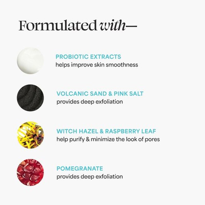 TULA Skin Care So Poreless Exfoliating Blackhead Scrub - Gentle Exfoliation with Prebiotic Extracts & Volcanic Sand, 2.89 oz.