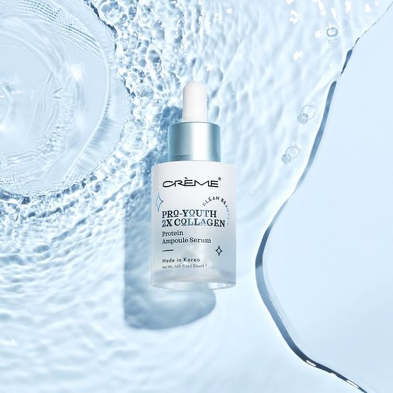 The Crème Shop Pro-Youth 2x Collagen Protein Ampoule Serum - Klean Beauty Facial Serum for Glowing Skin - Made in Korea