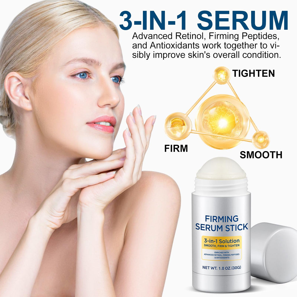 Retinol Firming Serum Stick for Face, Neck & Body – 3-in-1 Firming for Wrinkles, Smooths & Tightens Skin – All Skin Types, 1 Oz