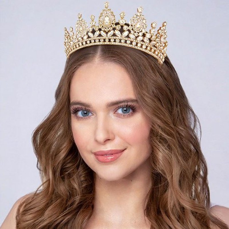 Aprince Gold Crown and Tiara for Women Girls, Crystal Princess Tiara Queen Crown, Rhinestone Headbands Royal Diadem for Wedding Birthday Halloween Cosplay Prom Quinceanera Pageant Party Gifts