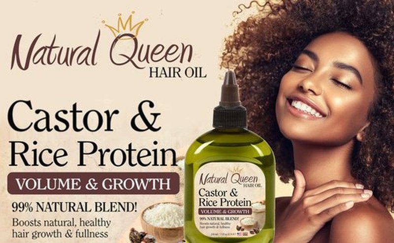 SFC Natural Queen Volume & Growth - Castor Rice Protein Hair Oil 7.1 oz - Volumizing Hair Growth Hair Oil