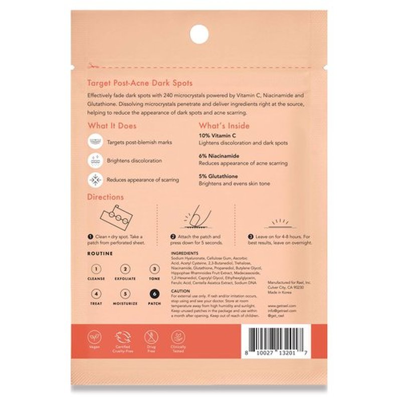 Rael Pimple Patches, Miracle Microcrystal Vitamin C Dark Spot Cover - Hydrocolloid Patch with Glutathione and Niacinamide, Korean Skin Care (9 Count)