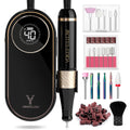 YOKE FELLOW Electric Nail File - Nail Drill Machine for Acrylic Nail Kit with Nail Dust Brush for Dip Powder Manicure Pedicure 40000RPM Rechargeable Nail Drill Gift Set for Women