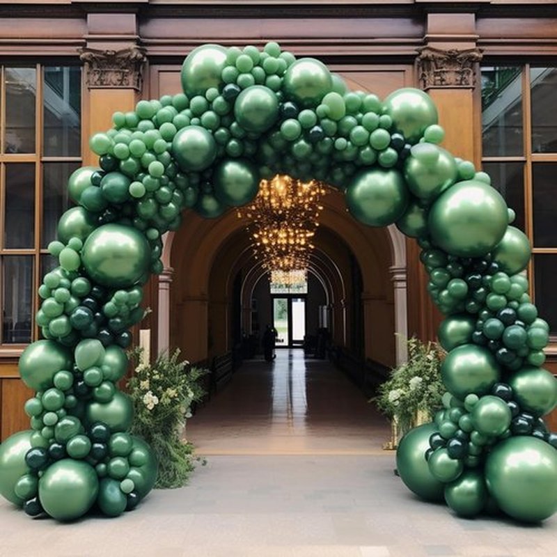 Metallic Green Balloon Garland Arch Kit - 130PCS in Various Sizes for Birthday, Graduation, Baby Shower & Wedding Decor