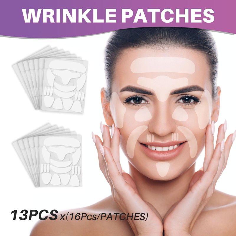 WENLIHAOBO Facial Wrinkle Patches 208 Pcs,Anti Wrinkle Smoothing Strips,Set of Reusable Face Tape,Complete Treatment Set