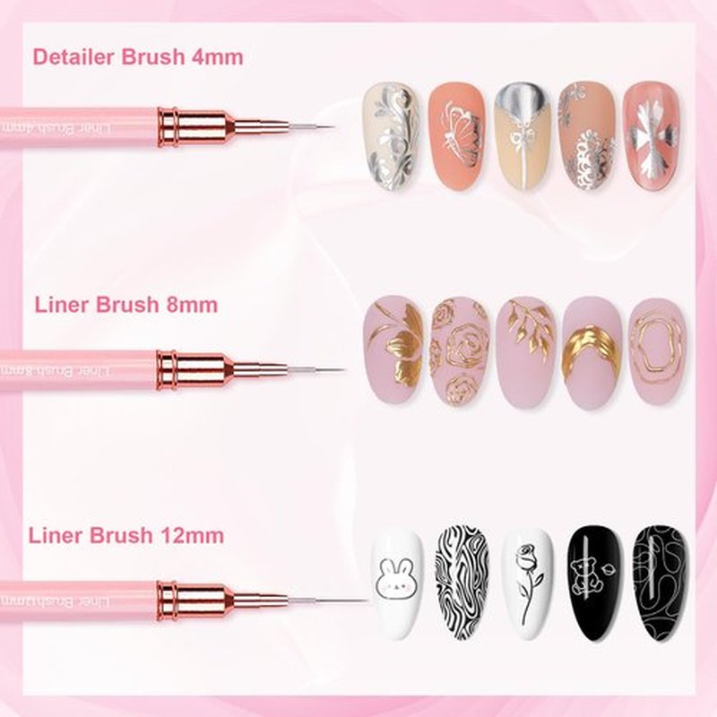 Honey Joy Nail Art Brushes Set Palette Holder Gel Polish Nail Art Design Pen Painting Tools Fingernail Brush Nail Cleaning Brush Nail Art Liner Brush and Nail Dotting Pen for Home DIY Salon-NAT260