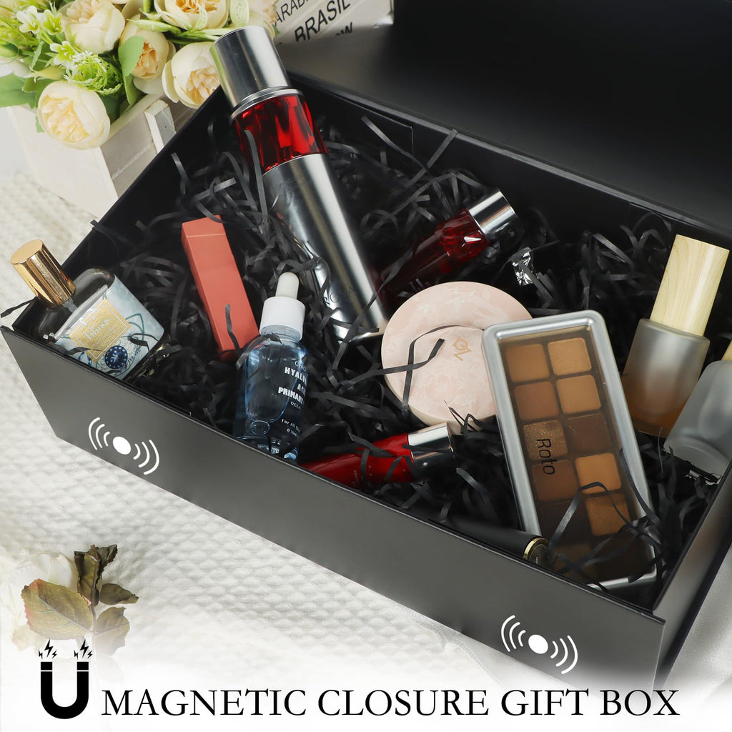 LFBOX Black Gift Box with Magnetic Lids 5 Pack
