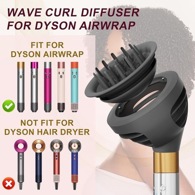 Dyson Wave Curl Diffuser Attachment - Upgraded Hair Diffuser Nozzle for Faster Curl Definition | Compatible with Airwrap HS01, HS05, HS08