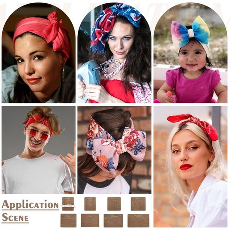 FINGERINSPIRE 7 Pcs Wooden Head Band Hair Bow Size Guide Measuring Boards 7 Size Camel Color Rectangle Headwraps Size Guide Measuring Templates Bow Tie Boards for Woman Hair Bows Gift Bows DIY