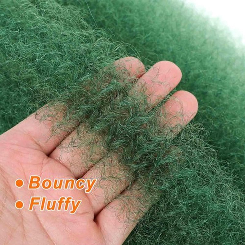 Dark Green Afro Twist Hair 12 Inch Green Marley Braiding Hair Springy Afro Twist Wrapping Hair Afro Kinky Curly Hair Extensions (12 Inch (Pack of 3), D-Green#)