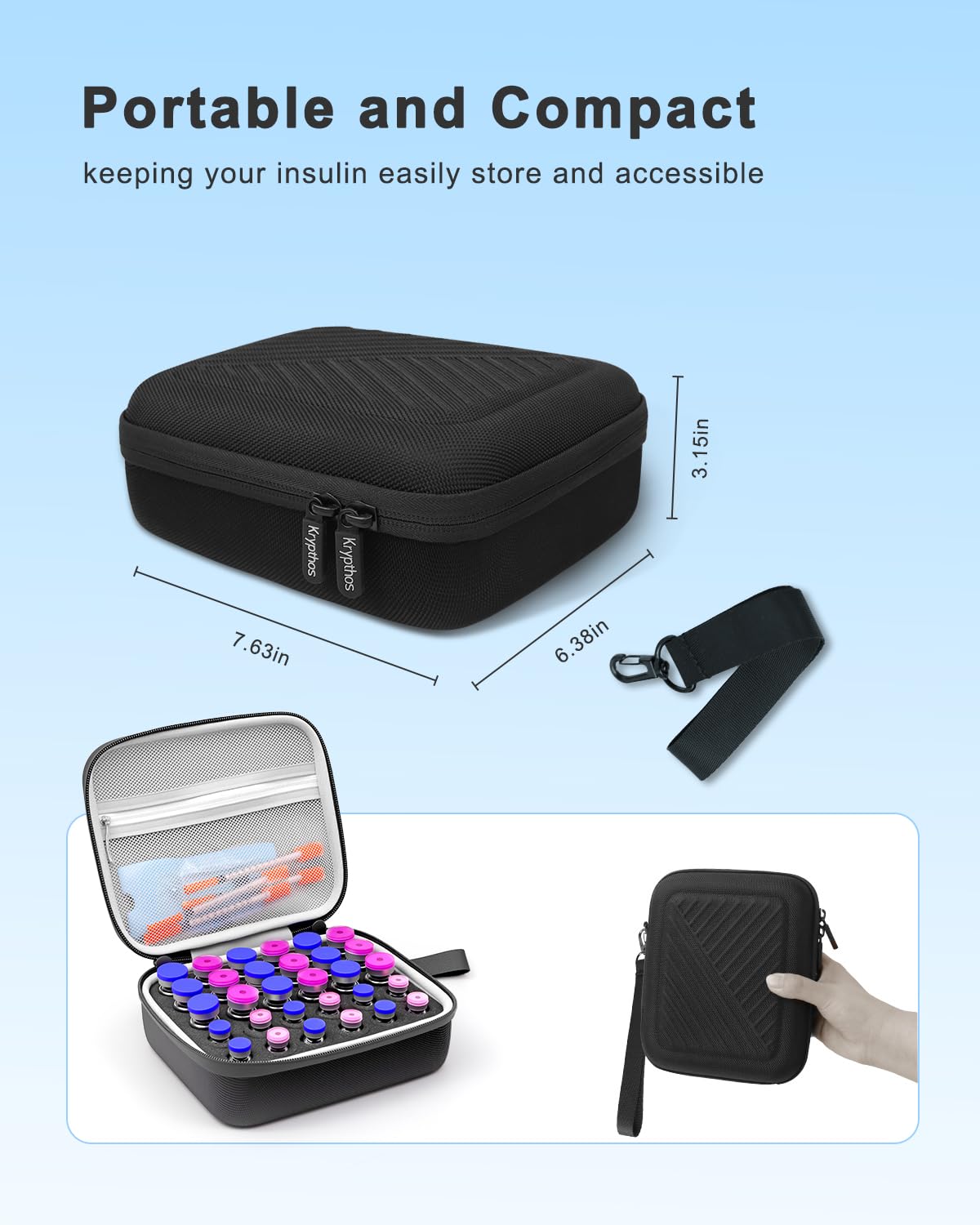 30 Slots Insulin Vial Protector Case for Diabetics Standard Insulin Vials
