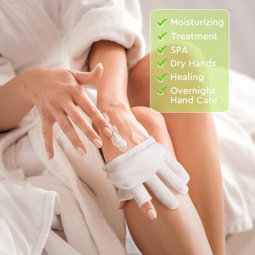 4 Pairs Cotton Moisturizing Gloves Touchscreen - 100% White Cotton Gloves for Dry Hands Sleeping Overnight Lotion Spa Treatment - Moisturizing Night Gloves