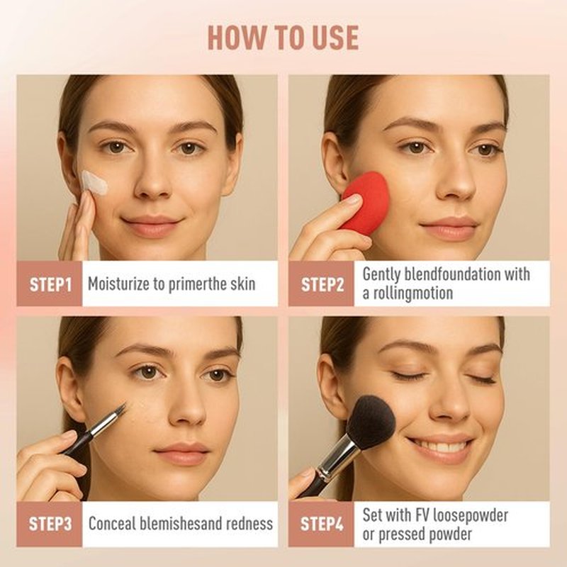 FV 2 Pack Dewy Liquid Foundation Makeup, Waterproof & Lightweight, Natural Finish with Medium Coverage, Hydrating Foundation for Dry and Normal Skin (Nourishing Natural Beige)