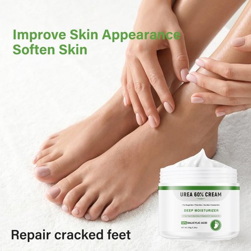 AOPEIBOTO Urea Cream 60 Percent for Feet Maximum Strength, Foot Cream for Dry Cracked Heels and Feet, Foot Moisturizer, 5.29oz/150g