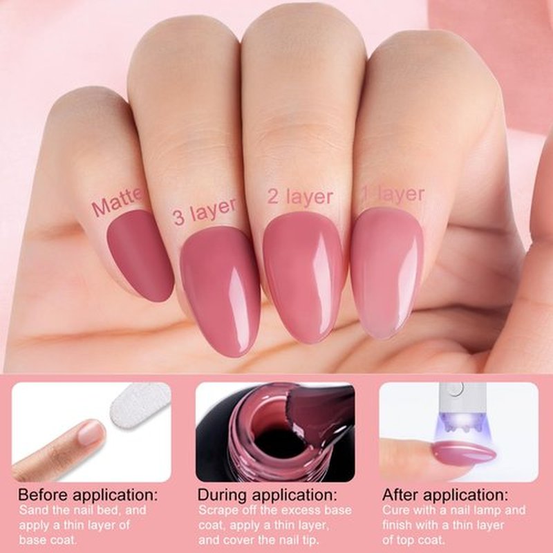 NXJ INFILILA Nude Gel Polish Set, 10ML Milky White Pink Jelly Gel Nail Polish Kit, 6 Transparent Sheer Colors Salon DIY Nail Art at Home for Girls (Blushing Nude01)