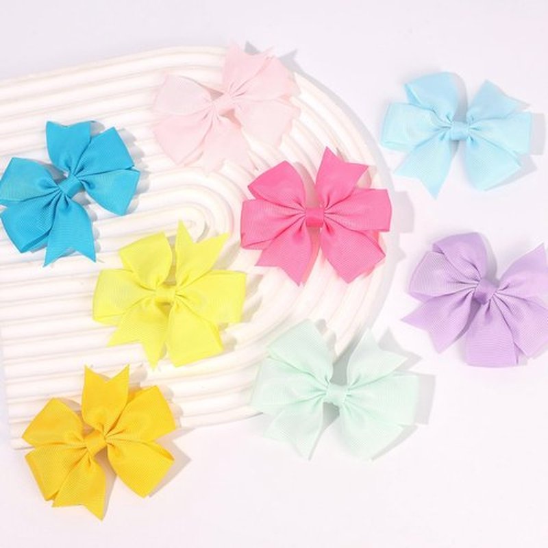 OAOLEER Hair Bows for Girls Boutique Grosgrain Ribbon Pinwheel Hair Bows for Baby Girls, Toddler Bows Hair Clip Birthday Gifts In Pair (3inch-80pcs Bows)