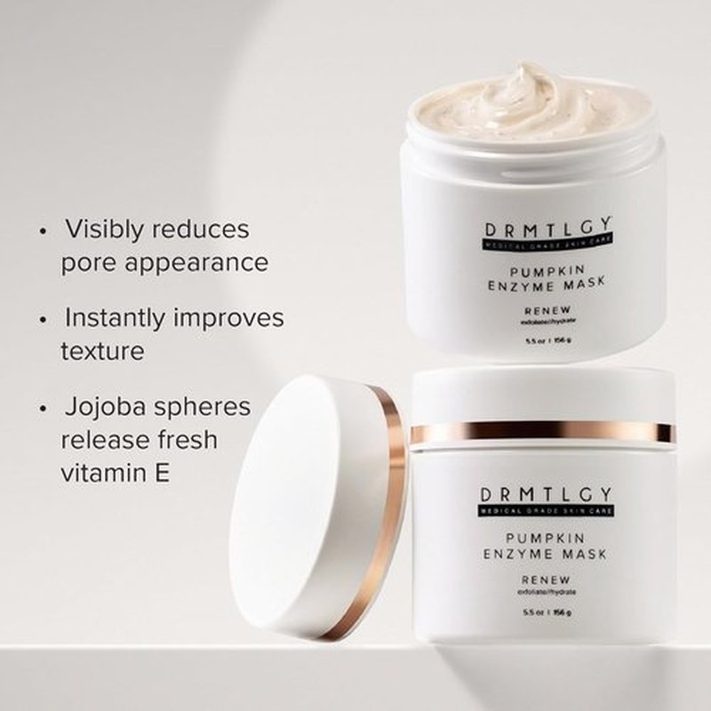 DRMTLGY Pumpkin Enzyme Face Mask - Gentle Exfoliating Treatment for Dull Skin | 5.5 oz