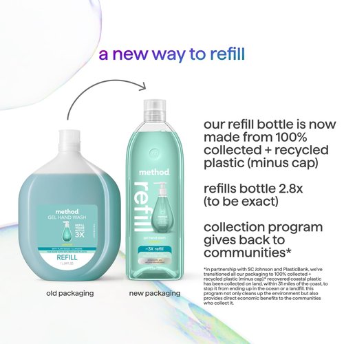 Method Gel Hand Soap, Refill, Waterfall, 34 oz (Packaging May Vary)