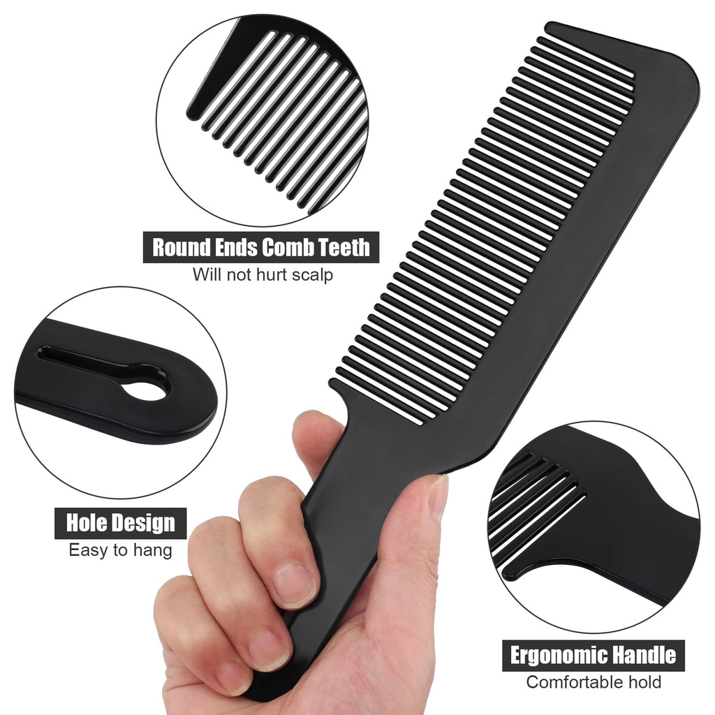 NICEMOVIC Barber Hair Cutting Blend Fade Combs 6 Pack for Hair Stylist, Barber Supplies Accessories, Individually Wrapped Clipper Fading Flat Top Blending Comb for Fades & Men Haircut (Black)