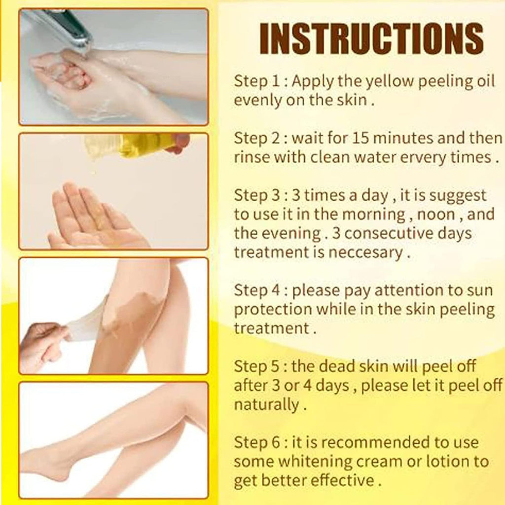 Generic Extra Strong Yellow Peeling Oil for Dark Skin - Exfoliating Solution for Body, Hand, Feet and Face - All Skin Types (110ML/3.88 Fl Oz)