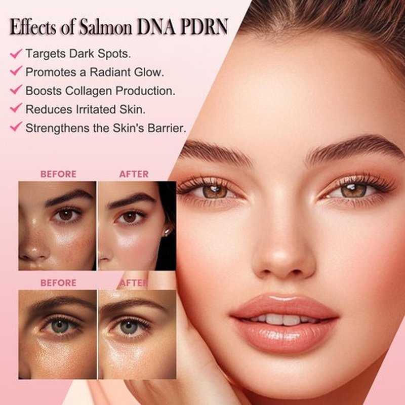 Mtmult Salmon PDRN Serum, Salmon DNA for Face, PDRN Serum - Intense Firming, Repairing, Moisturizing with Collagen, Glutathione, Hyaluronic Acid, 0.05 fl.oz x 10