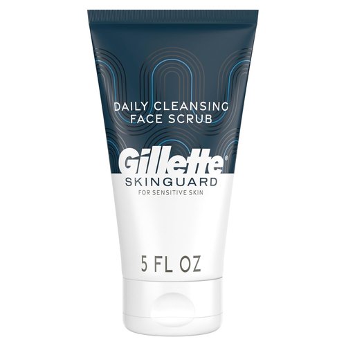 Gillette SkinGuard Face Scrub - Daily Exfoliating Cleanser for Men with Shea Butter & Charcoal, 5 oz