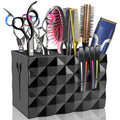 NICEMOVIC Barber Scissors Holder Box, Barber Accessories Barber Supplies, Professional Salon Hairdressing Scissors Rack Holder Storage Organizer for Hairstyling Combs Clips Brushes (Black)