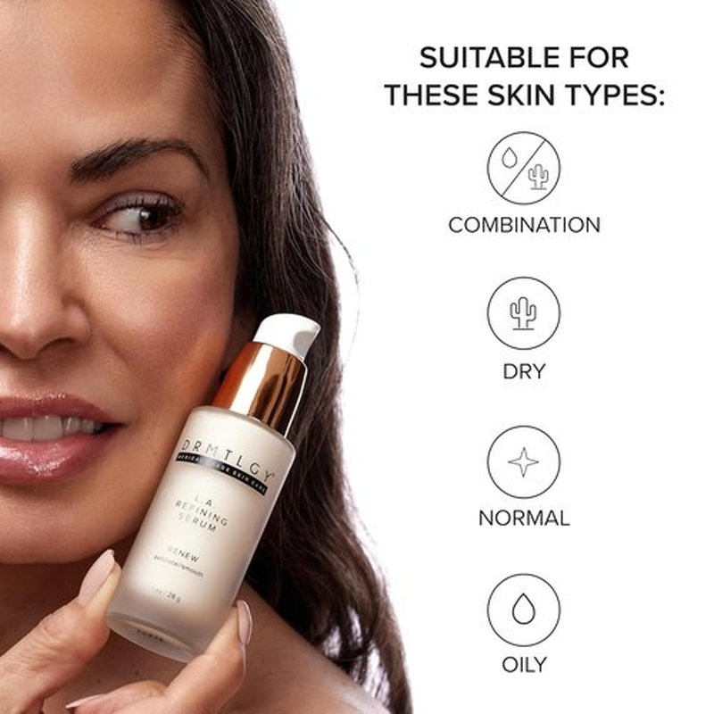 DRMTLGY Lactic Acid 12% Refining Serum - AHA & PHA Exfoliating Dark Spot Treatment, 1oz | Brightening Licorice Extract